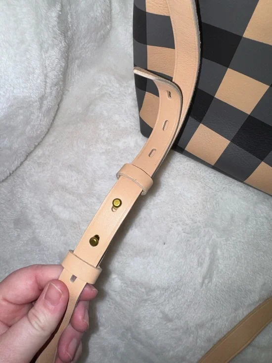 Madewell Black and Tan Transport Checkered Leather Crossbody Bag - NWOT - Picture 8 of 8